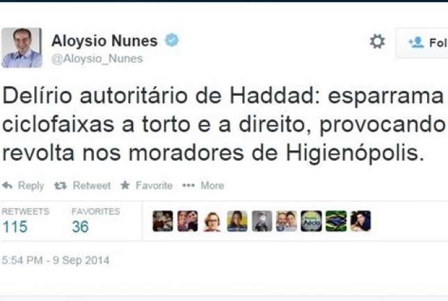 Twitter Aloysio Nunes