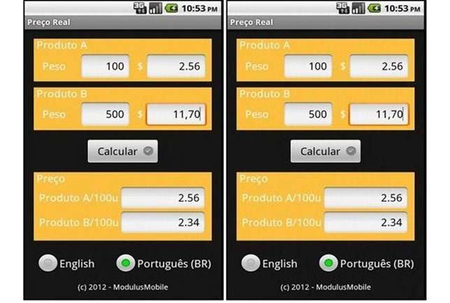 App_Compara Peso/Preço