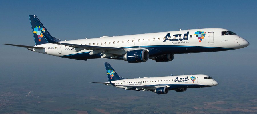 Azul adquire aeronaves da Embraer e pretende chegar a 200 destinos