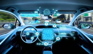 Painel digital em carro mostrando inovação em automóveis e painel digital
