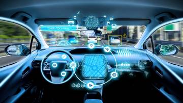 Painel digital em carro mostrando inovação em automóveis e painel digital
