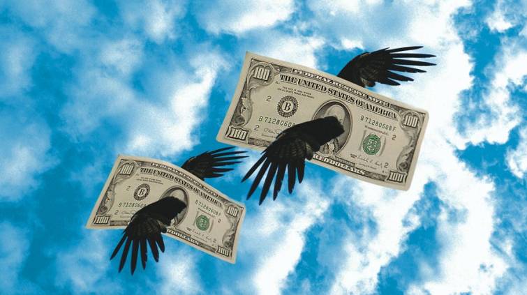 notas-de-100-dolares-voando-cambio-dinheiro