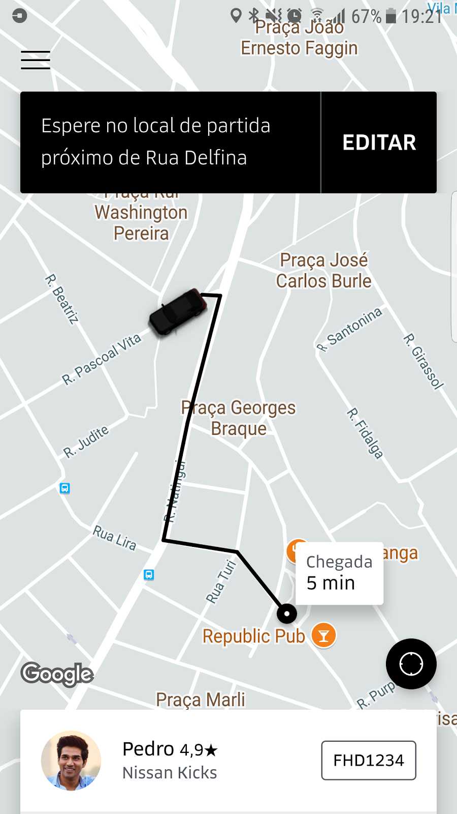 Uber começará a mostrar cores dos carros direto no mapa