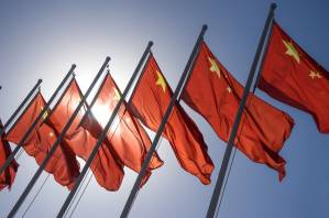 Bandeiras da China ao vento