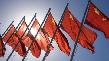 Bandeiras da China ao vento