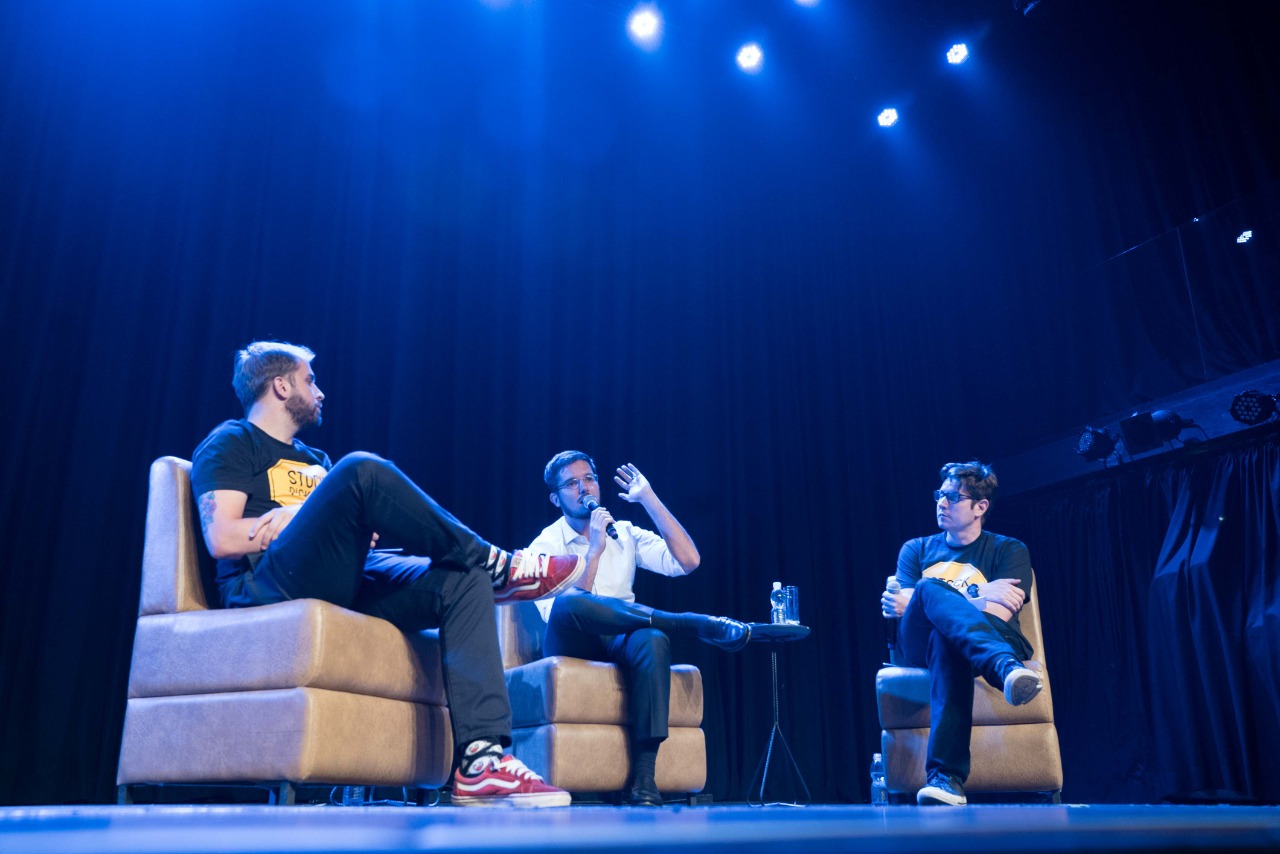 Thiago Salomão, Rodrigo Furtado e Renato Santiago, no episódio especial do Stock Pickers