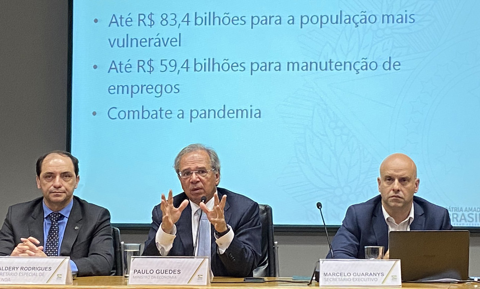 Waldery Rodrigues, Paulo Guedes e Marcelo Guaranys