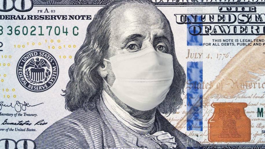 dólar coronavírus dinheiro nota dollar máscara
