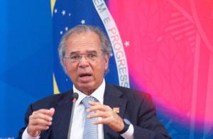 Paulo Guedes em entrevista à imprensa