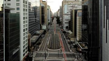 Vista aérea da Avenida Paulista, na área central de São Paulo
