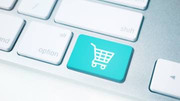 Shopping Cart Icon on Computer Keyboard