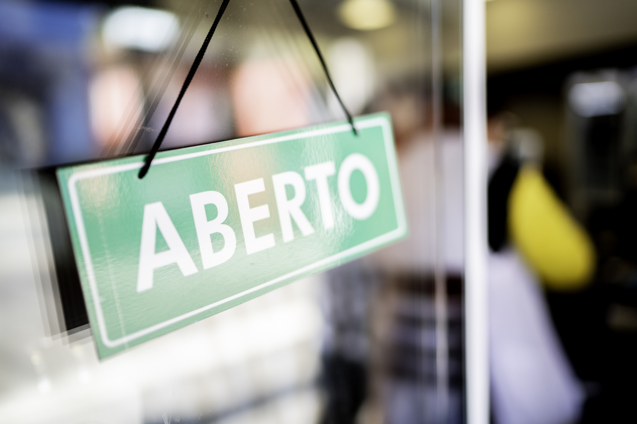 Restaurante aberto, placa de aberto, loja
