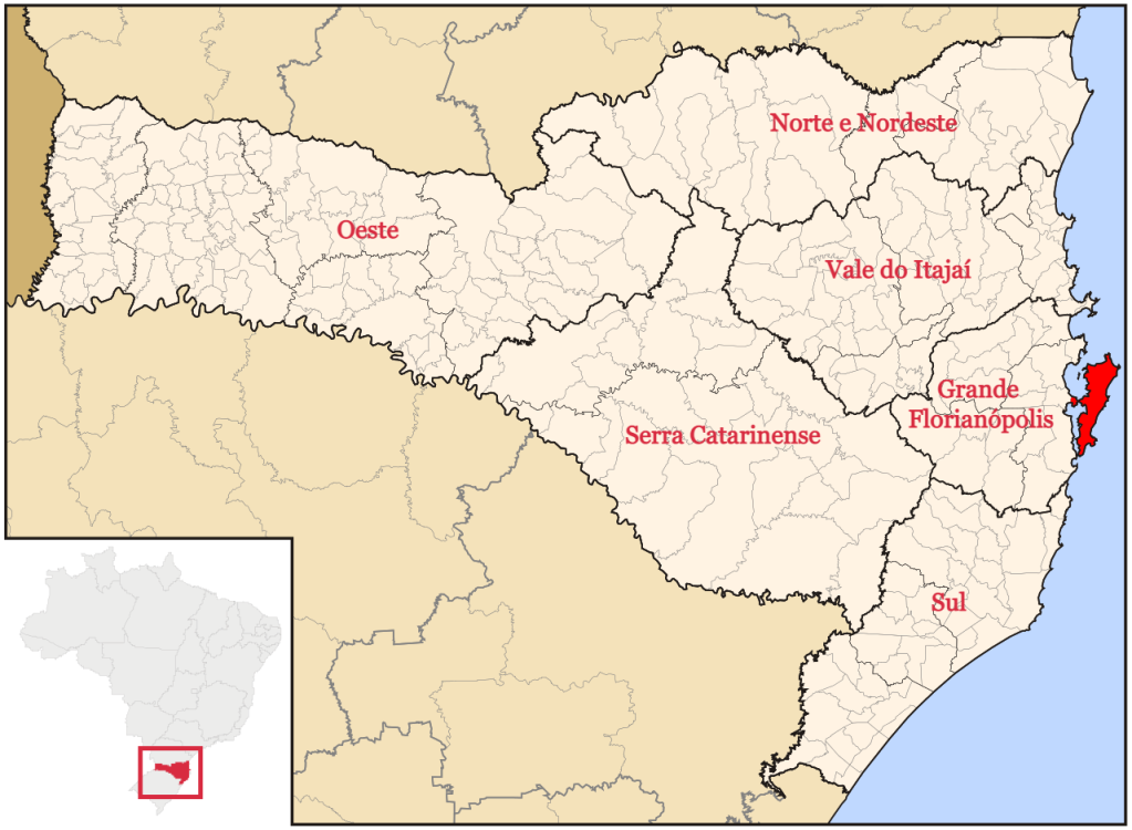 Mapa de Santa Catarina (Wikipédia/Reprodução)