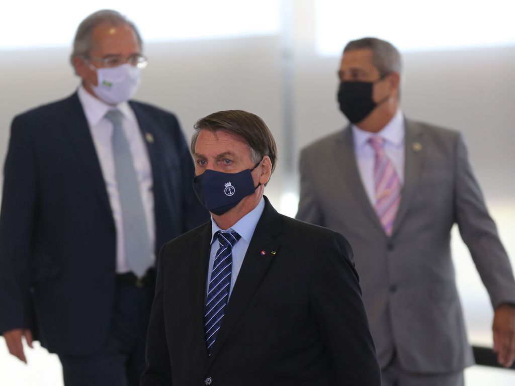 Jair Bolsonaro, Paulo Guedes e Braga Neto (Fábio Rodrigues Pozzebom/Agência Brasil)