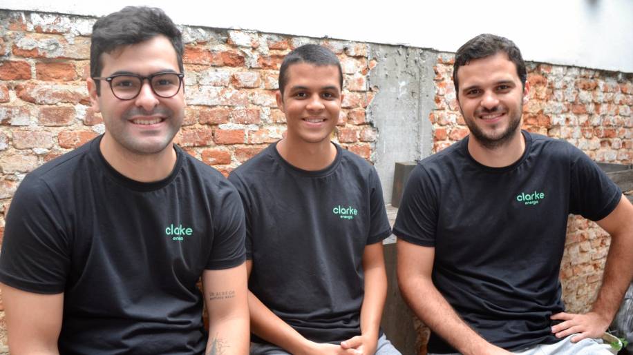 Pedro Rio, Victor Copque e Rodrigo Camargo, fundadores da Clarke Energia (Divulgação)