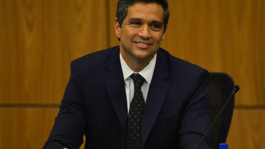 O novo presidente do Banco Central (BC), Roberto Campos Neto, durante cerimônia de transmissão de cargo.
