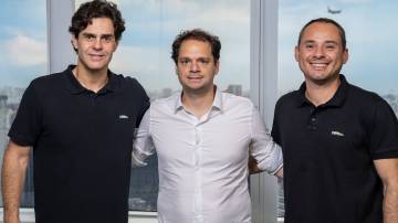 Guilherme Benchimol (XP), Tiago Reis (Suno) e Thiago Maffra (XP)