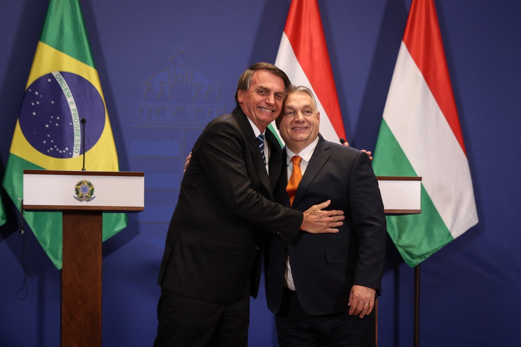 Presidente Jair Bolsonaro encontra primeiro-ministro da Hungria Viktor Orbán (Reprodução/Twitter @govbrazil)