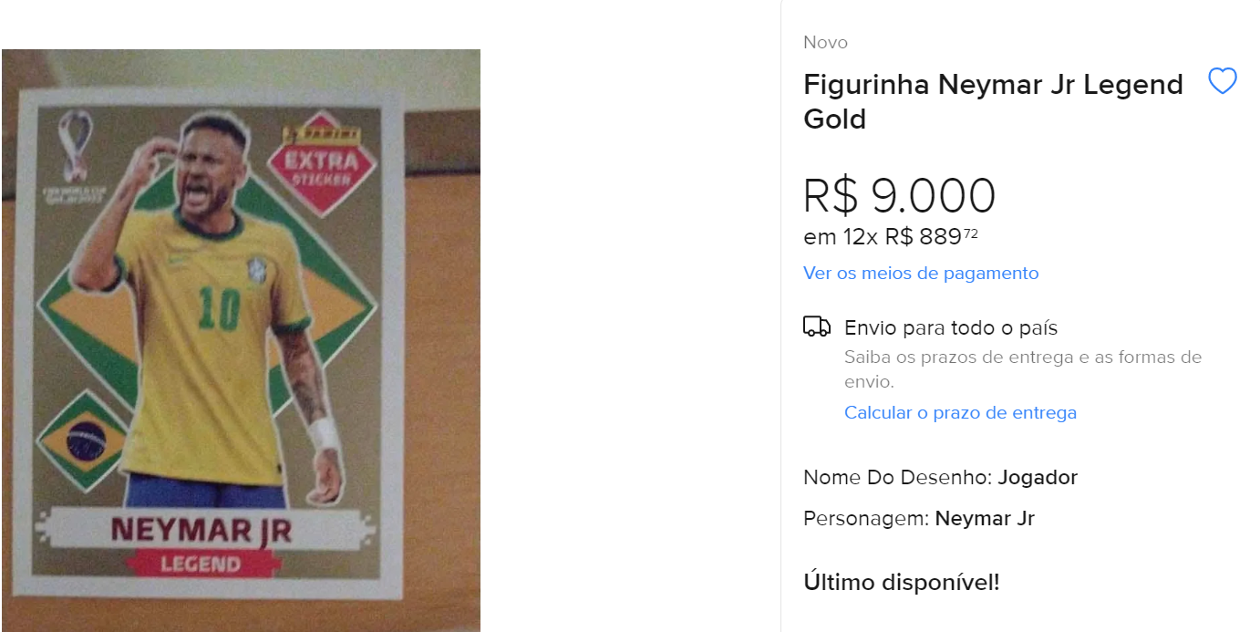 Figurinha do Neymar em Oferta