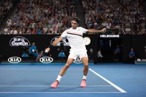 Roger Federer playing Tennis at Australian Open