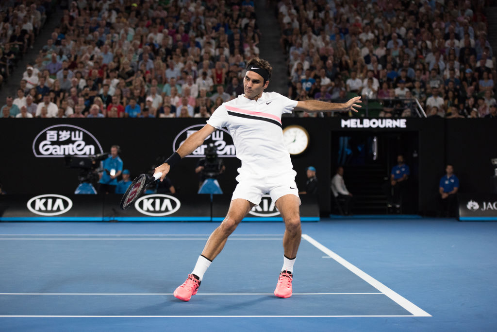 Roger Federer playing Tennis at Australian Open