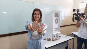 Soraya Thronicke (União Brasil) vota em Campo Grande (MS) - Foto: Divulgação/Campanha