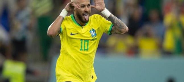 Neymar comemora gol do Brasil contra a Coreia pela Copa do Mundo 2022