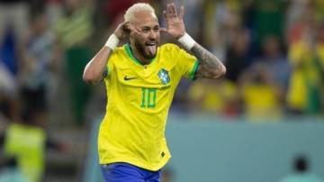 Neymar comemora gol do Brasil contra a Coreia pela Copa do Mundo 2022
