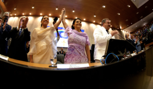 Posse de Raquel Lyra e Priscila Krause, governadora e vice-governadora de Pernambuco, respectivamente, no Recife (Foto: Breno Laprovitera/ALEPE/Divulgação)