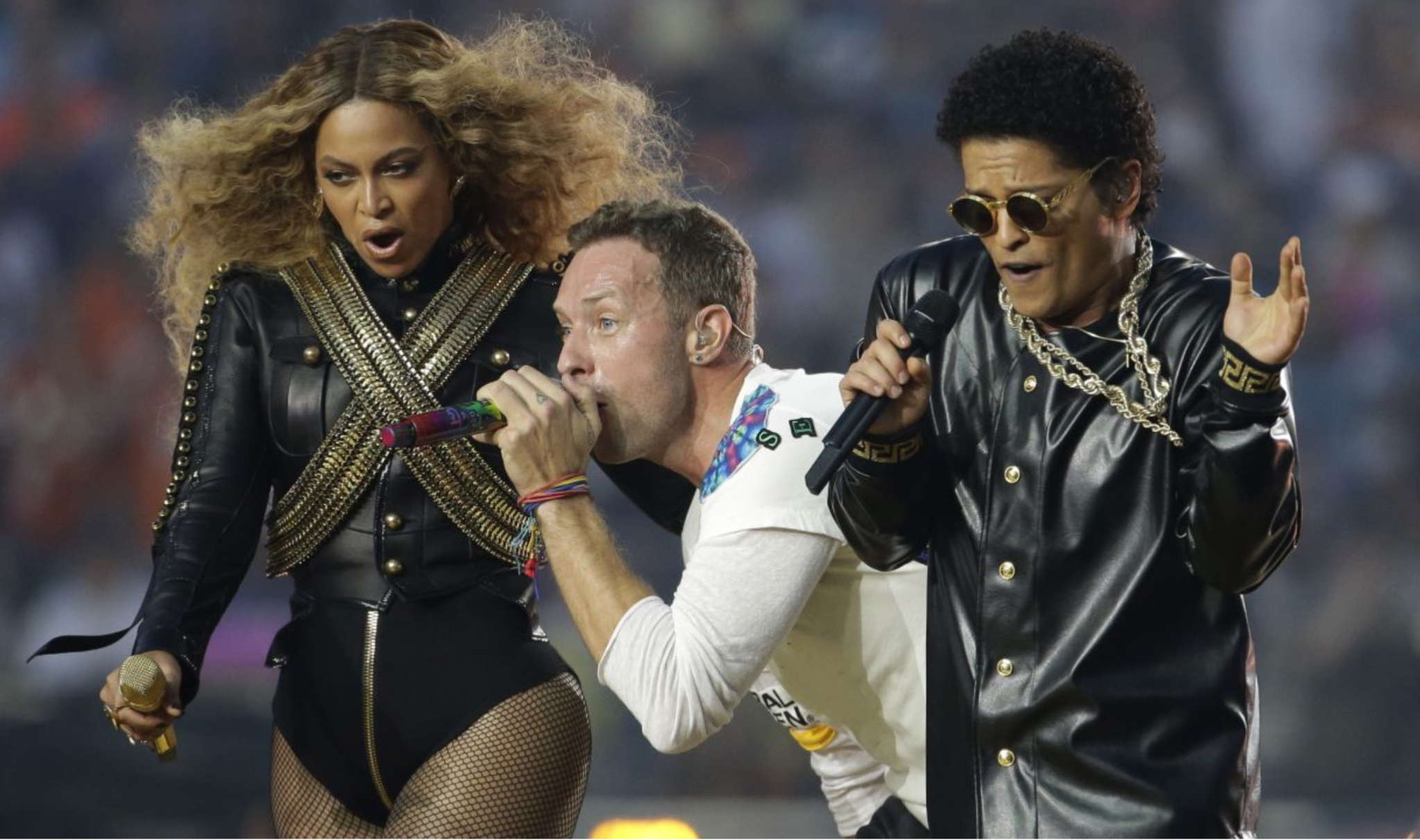 No ano em que comemorou 50 edições, o Super Bowl levou ao show do intervalo Beyonce, Coldplay e Bruno Mars