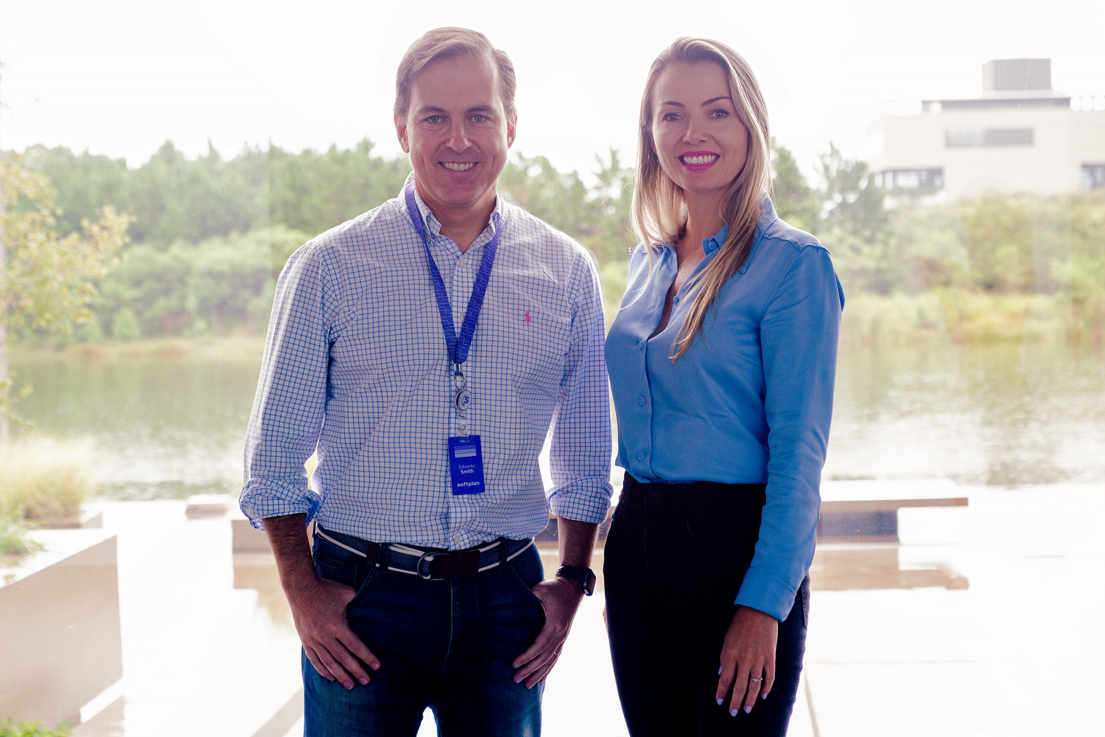 Eduardo Smith, CEO da Softplan, e Paula Lunardelli, CEO da Prevision, empresa adquida (Foto: Divulgação)