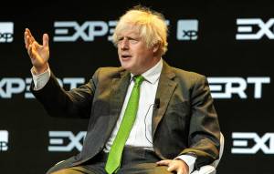 Ex-premiê britânico, Boris Johnson participa de painel na Expert XP 2023 (Paulo Bareta)