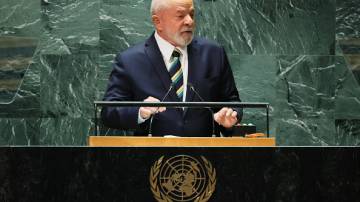 Presidente Lula discursa na abertura da Assembleia Geral da ONU em Nova York (Michael M. Santiago/Getty Images)