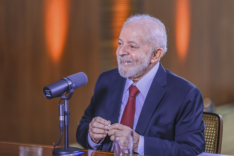 Presidente da República, Luiz Inácio Lula da Silva, durante o videocast "Conversa com o Presidente" (Ricardo Stuckert/PR)