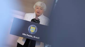 A secretária do Tesouro dos Estados Unidos, Janet Yellen, na reunião do G20, em São Paulo 27/02/2024 REUTERS/Carla Carniel