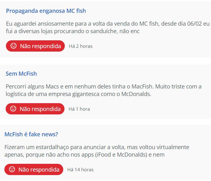 McDonald’s não está para peixe: consumidores reclamam de sumiço do Mc Fish