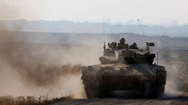 Tanque israelense perto da fronteira com Gaza