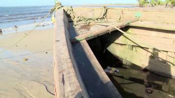 Embarcação que sofreu acidente em Moçambique 8/4/2024 Divulgação via REUTERS