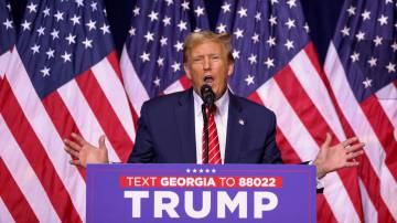 Donald Trump durante discurso na Geórgia - 9/3/2024 (Reuters/Alyssa Pointer)