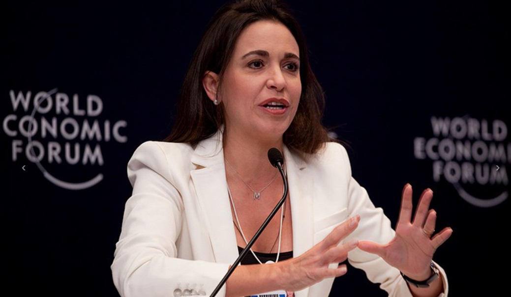 María Corina Machado, líder da oposição na Venezuela (Foto: Bel Pedrosa/Fórum Econômico Mundial)