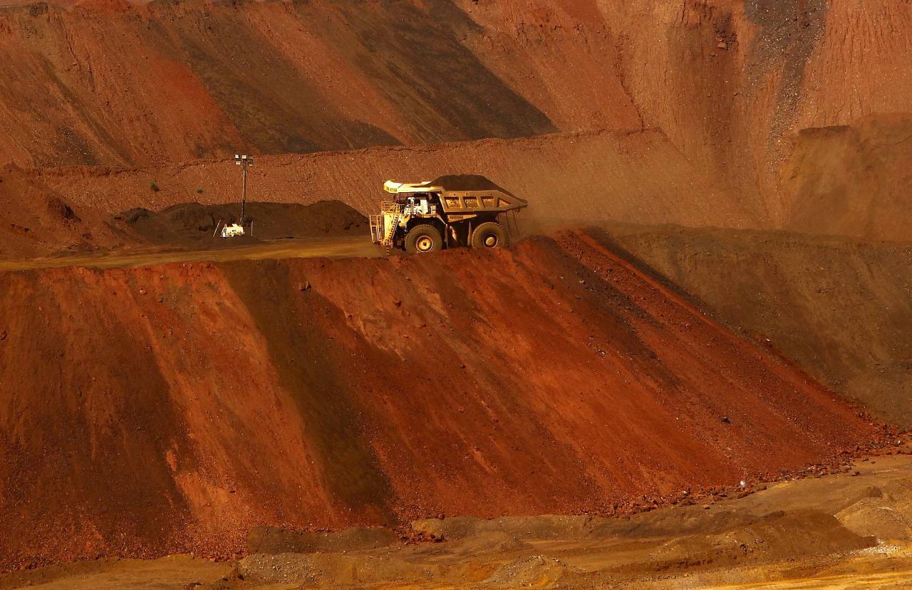 Caminhão em mina de minério de ferro da Fortescue na Austrália