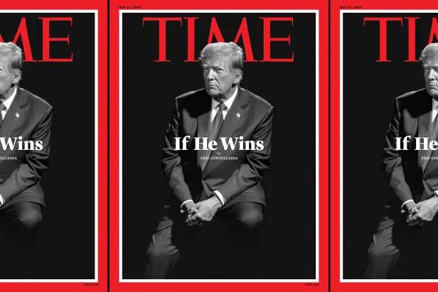 Capa da revista Time destacando entrevista com Donald Trump (Reprodução/Time)