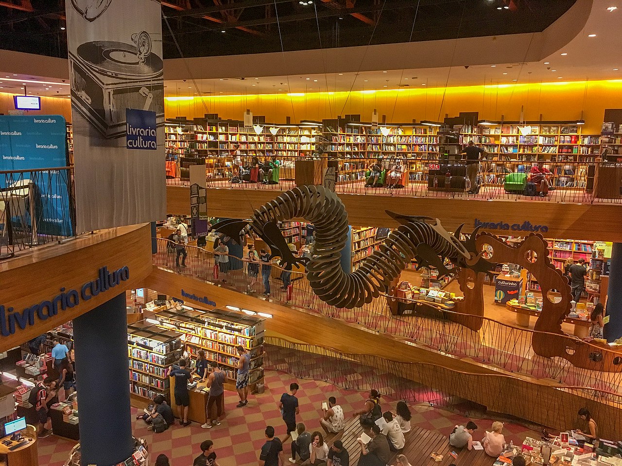 Loja da Livraria Cultura, no Conjunto Nacional. (Foto: Mike Peel/ Wikimedia Commons)