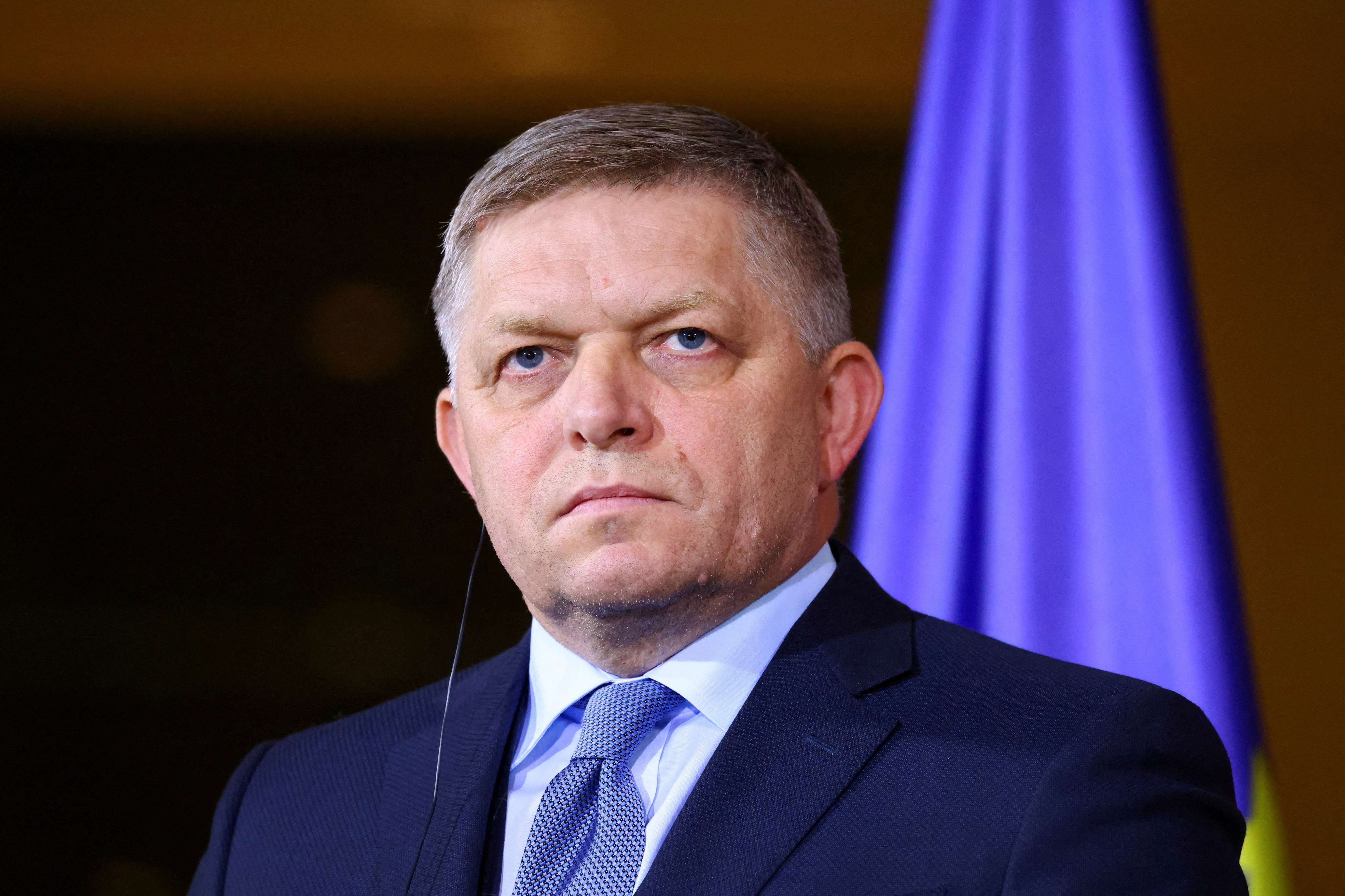 Premiê eslovaco Robert Fico em Berlim 24/1/2024 REUTERS/Nadja Wohlleben