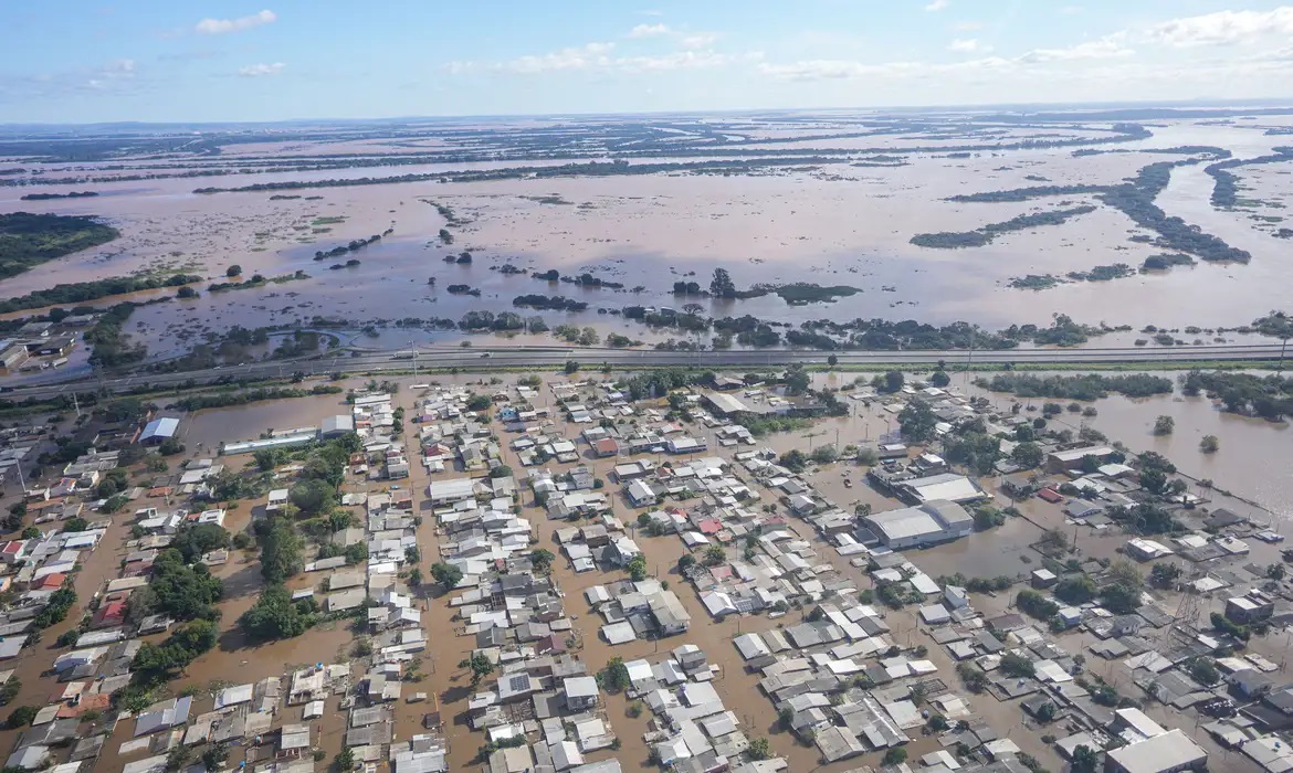 Áreas de alagamento no Rio Grande do Sul. Foto: Mauricio Tonetto/ Secom via Agência Brasil