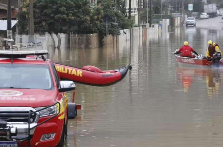 Rio do Sul, em Santa Catarina, é uma das cidades mais afetadas pelas fortes chuvas que atingiram o estado (Foto: Patrick Rodrigues/ NSC)