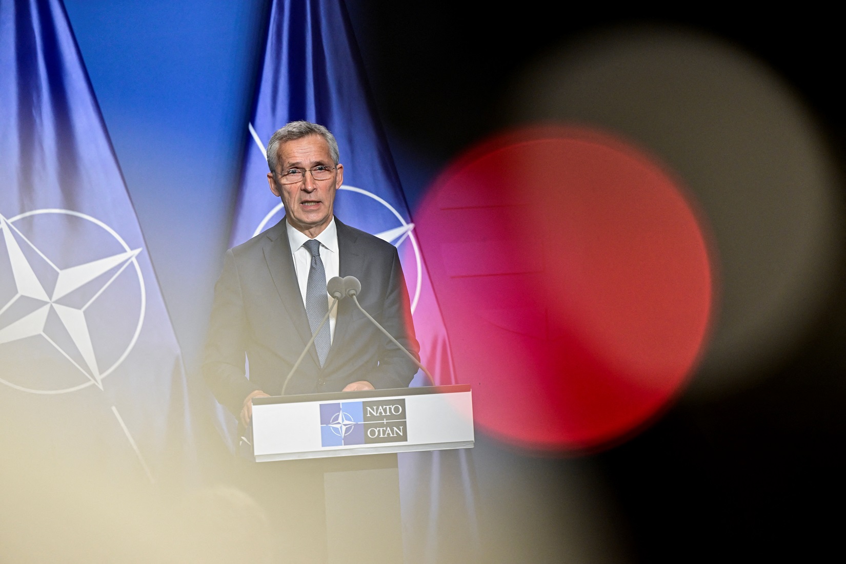 O secretário-geral da Otan, Jens Stoltenberg, em coletiva de imprensa em Budapeste, Hungria
12/06/2024
REUTERS/Marton Monus