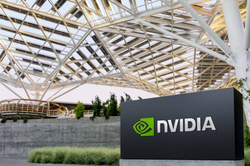 Logo da Nvidia em sua sede em Santa Clara, Califórnia Maio de 2022. NVIDIA/Divulgação via REUTERS
