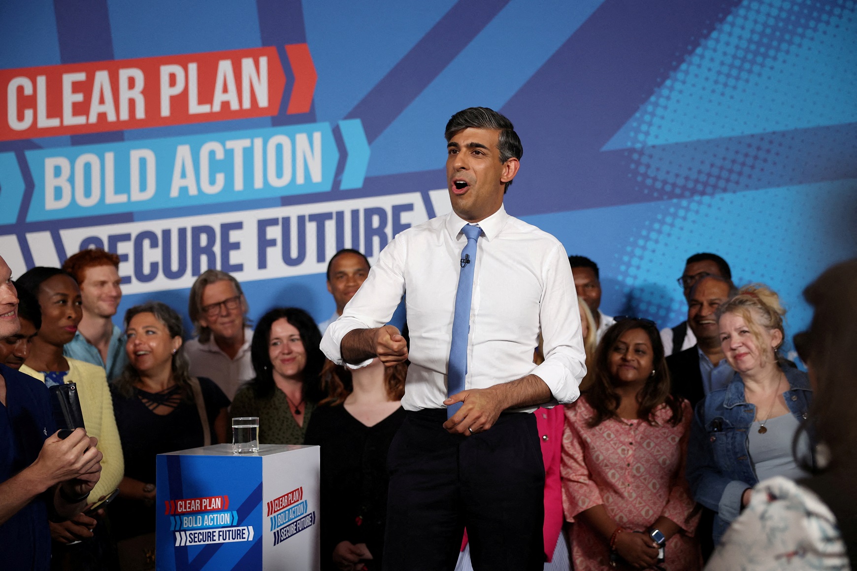 Premiê britânico Rishi Sunak em Londres
 24/6/2024   REUTERS/Phil Noble