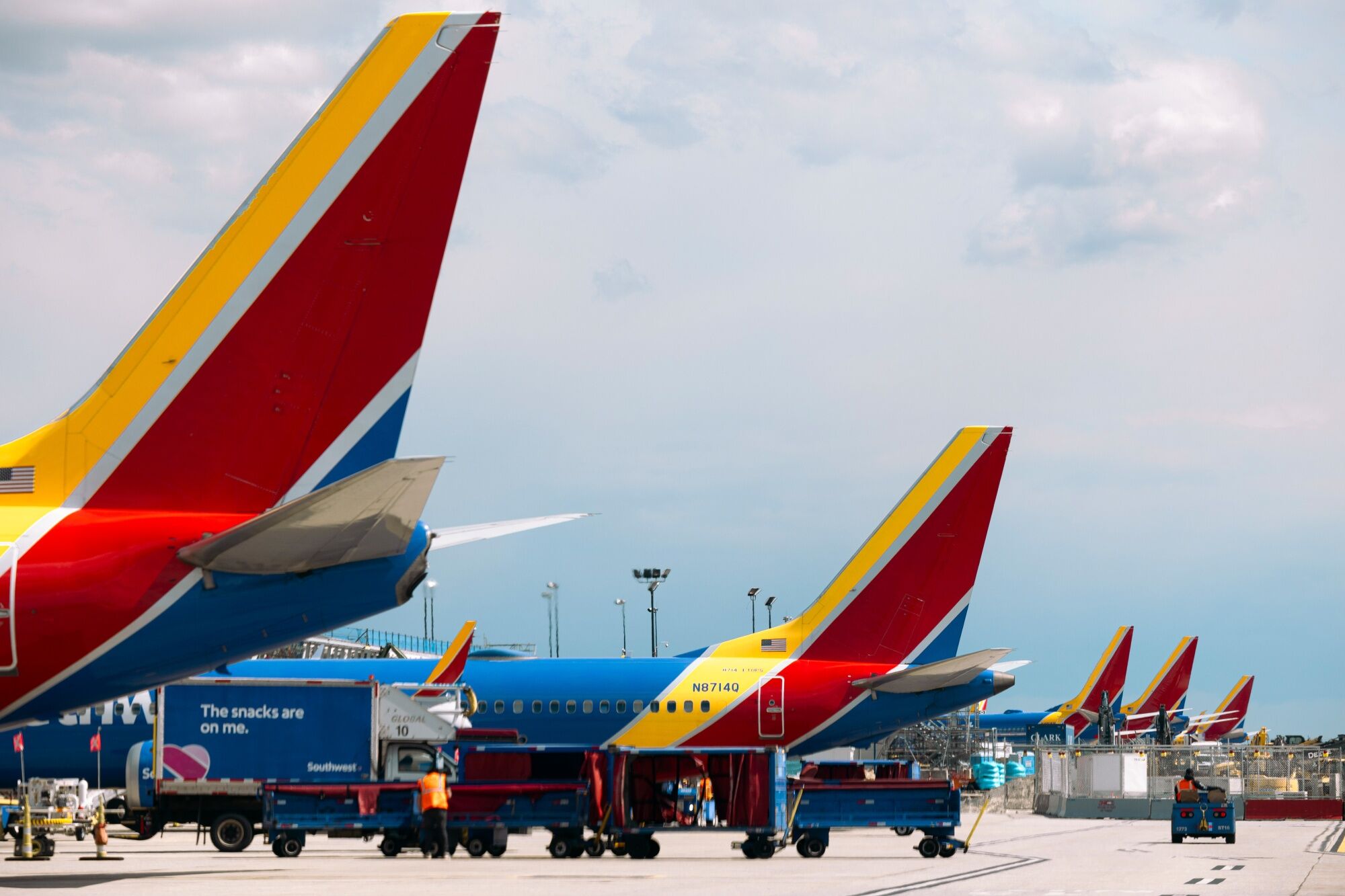 Aviões da Southwest Airlines no aeroporto de Baltimore, nos EUA (Angus Mordant/Bloomberg)